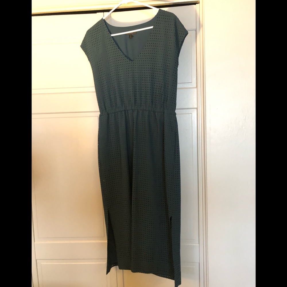 J. Crew forest green midi dress, size 10. Like new